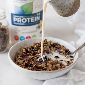 Baked Buckwheat Granola in a Bowl