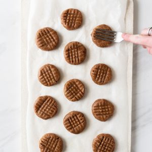 PB Cookies on a cutting board